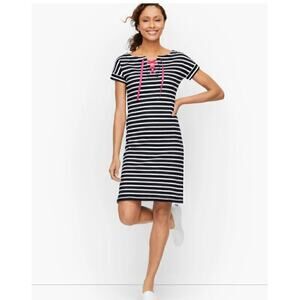 TALBOTS Terry Dress in Saltwater Stripe, sz XS